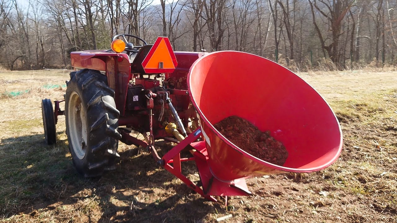 Modifying a lely fertilizer spreader to apply mushroom compost on our organic vegetable farm