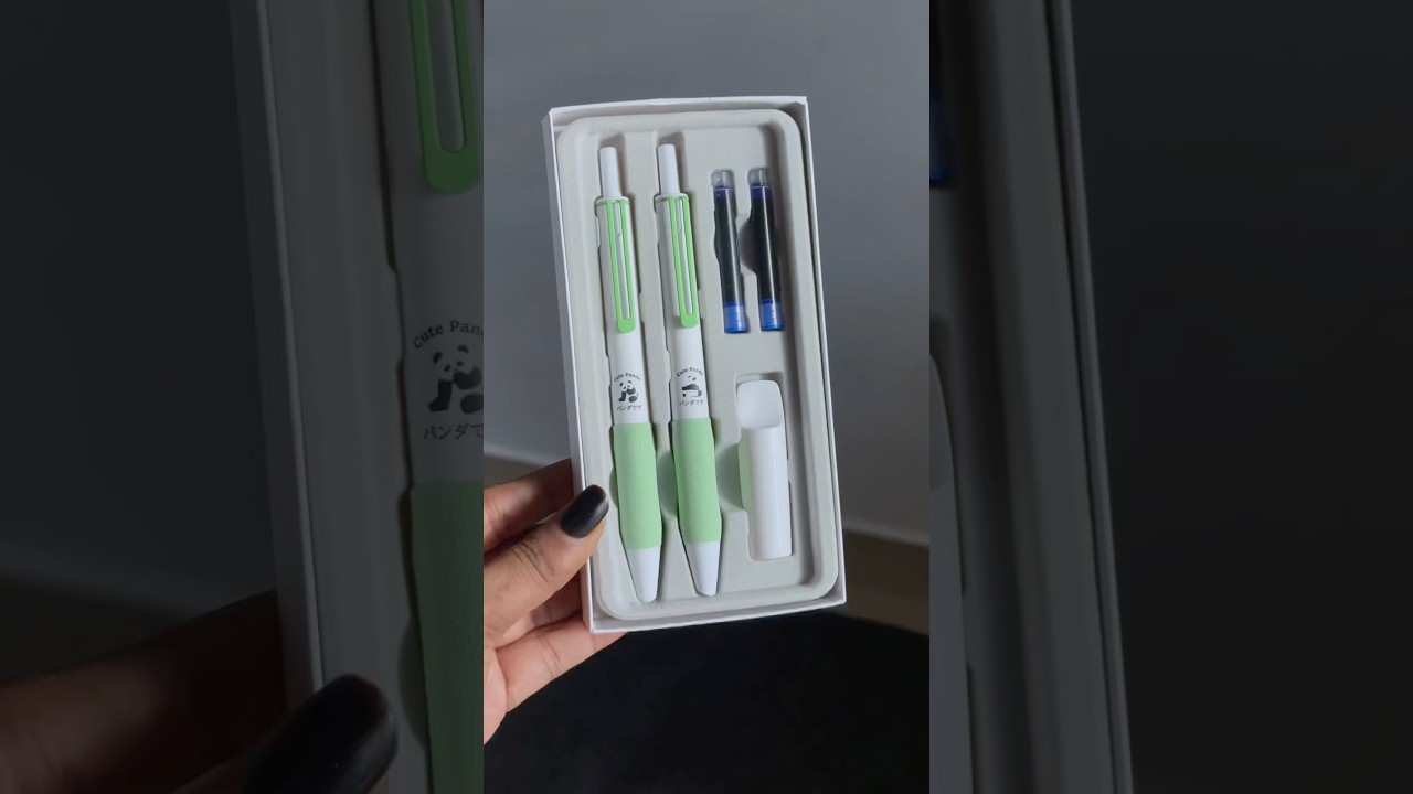 Cutest Panda Ink Pen Kit 🌷✨#trendingshorts #trending #panda #pandas #inkpen #ink #stationery