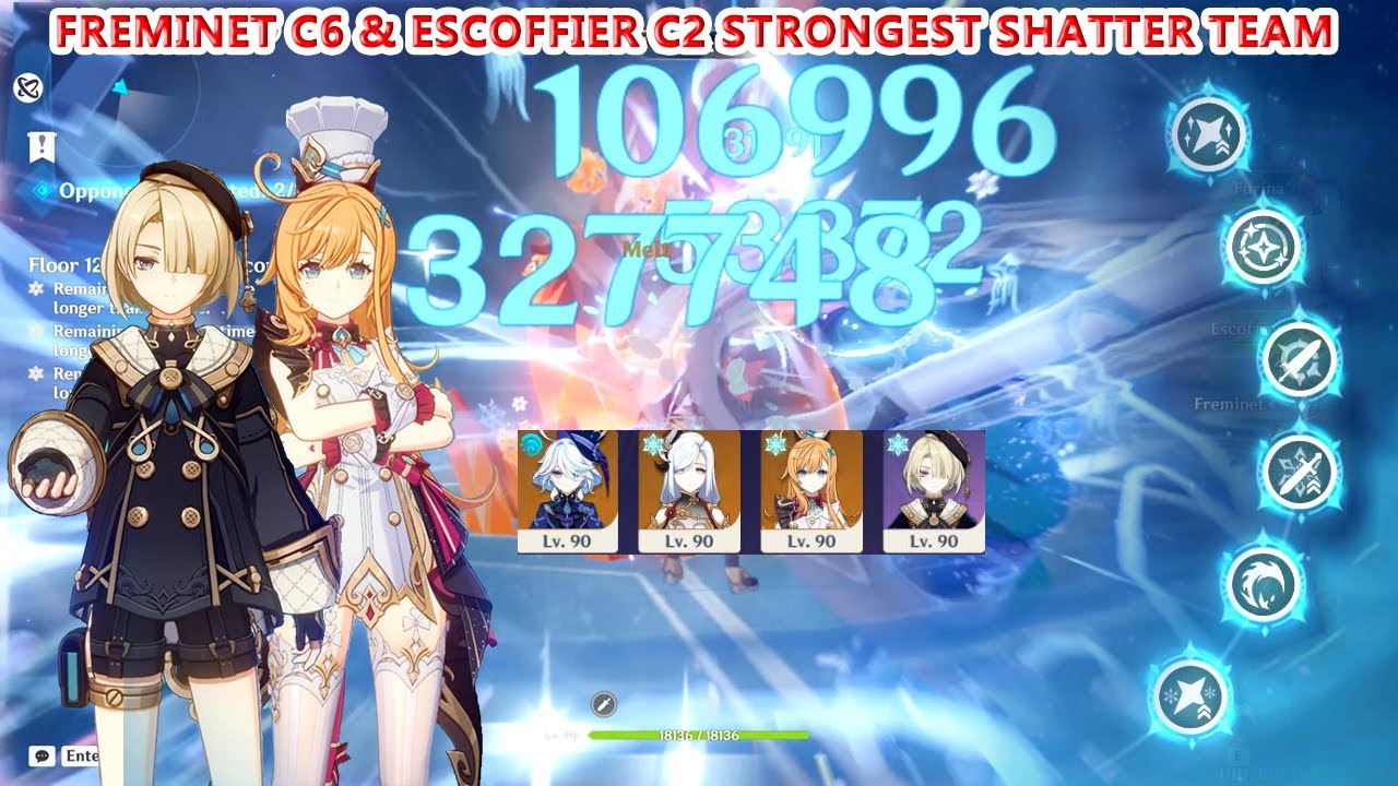 Freminet C6 & Escoffier C2 : The Strongest Shatter Team | 5.6 Abyss Showcase