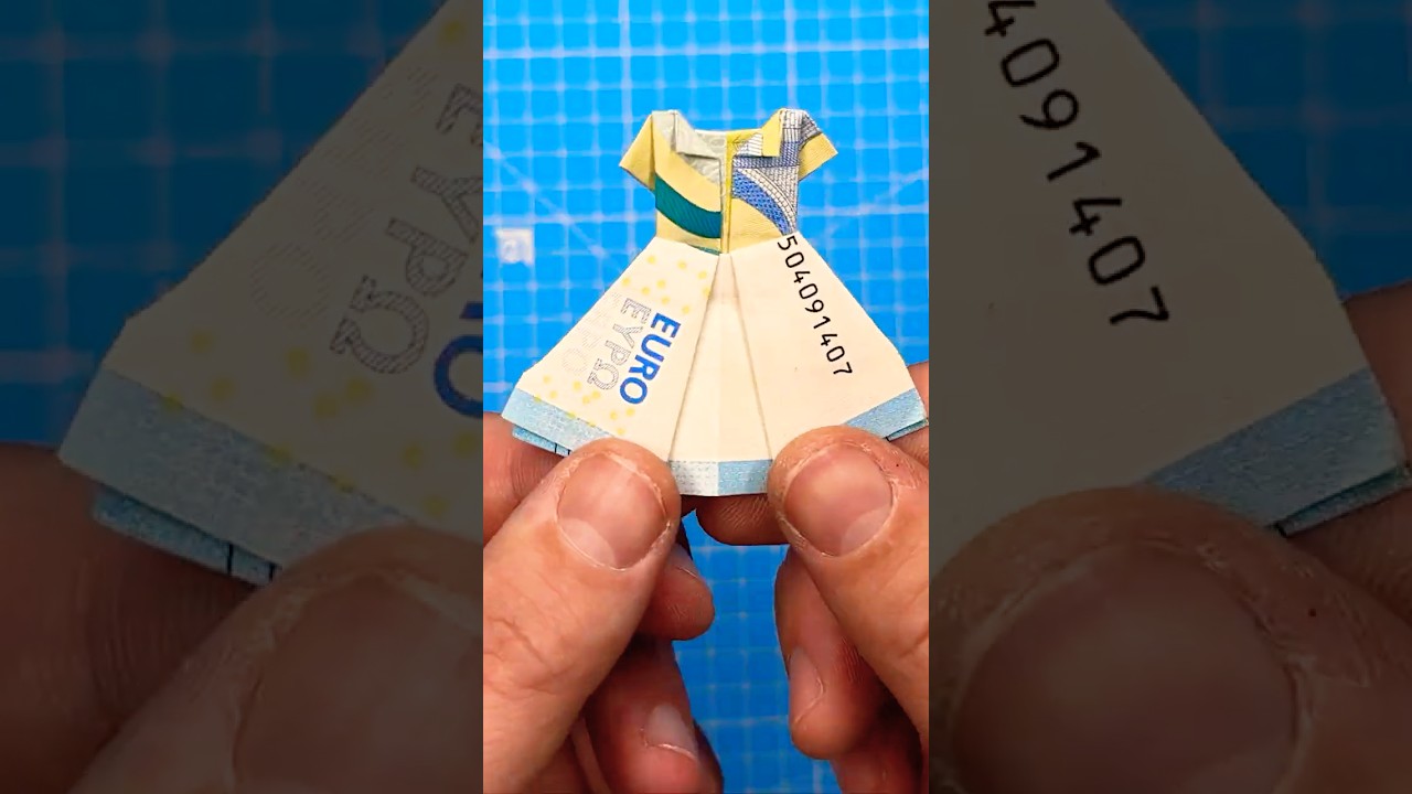 How To Fold A 20 Euro Bill Into A Dress - Quick And Easy Money Origami Guide #diy #cashenvelopes