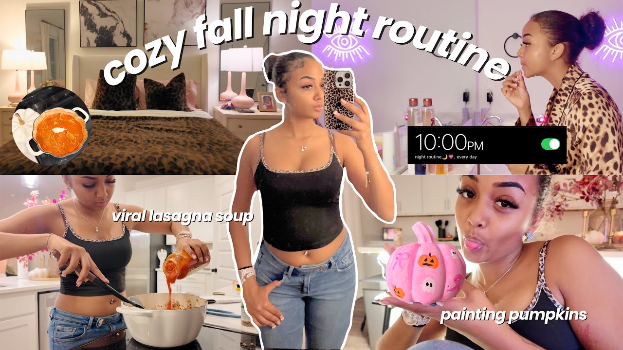 Cozy Fall Night Routine 🍂 | Living Alone in My 20s | cooking + relaxing + self care