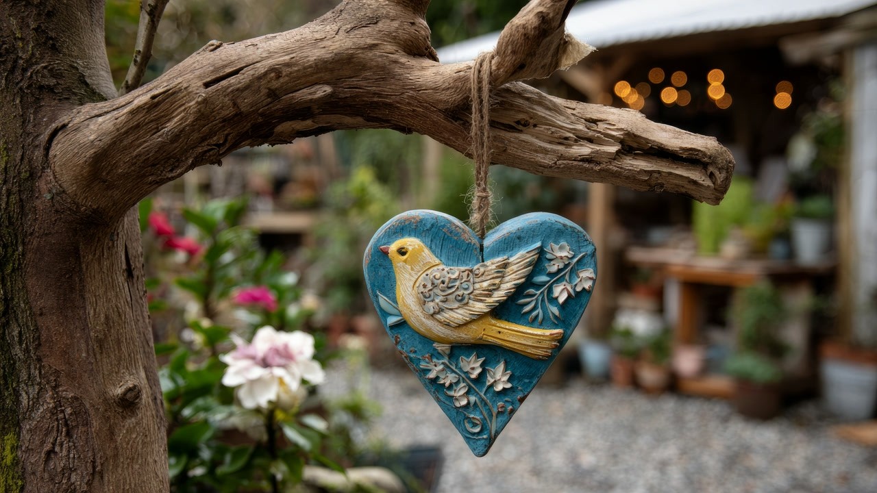 Upcycled Spring Garden Decor: Rustic Heart Art From Junk to Cottage Serenity