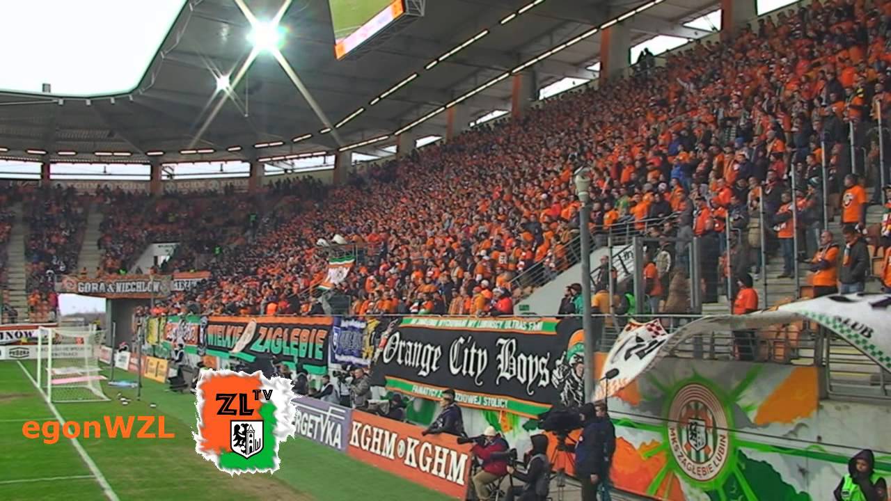 Zagłębie Lubin - Śląsk Wrocław - doping pierwsza połowa