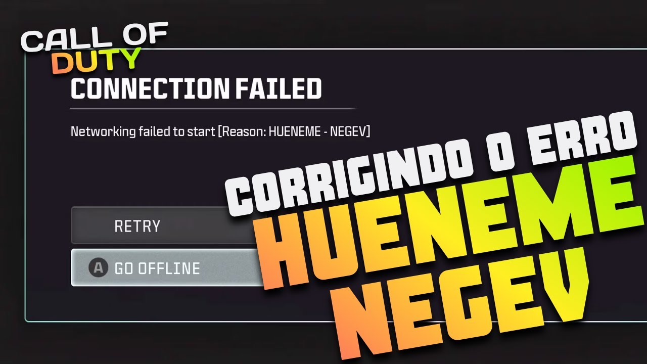 Como Resolver o Erro Hueneme Negev no Xbox CALL OF DUTY BO7  E WARZONE: Novo Método