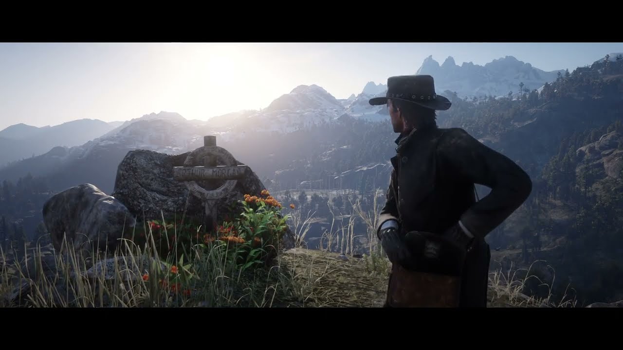 RDR2 - %100 Cutscene with the RDR1 Legend of the West Outfit (Visiting Arthur's Grave)