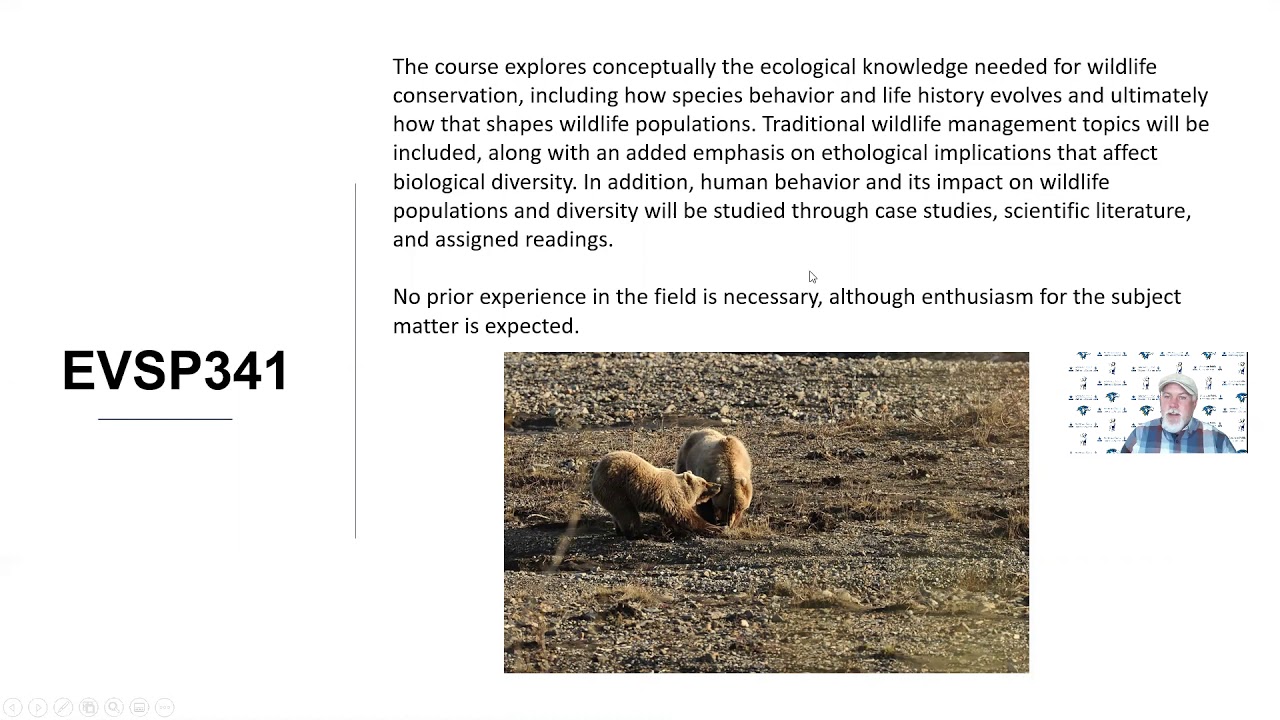 EVSP341 Intro to Wildlife Management overview