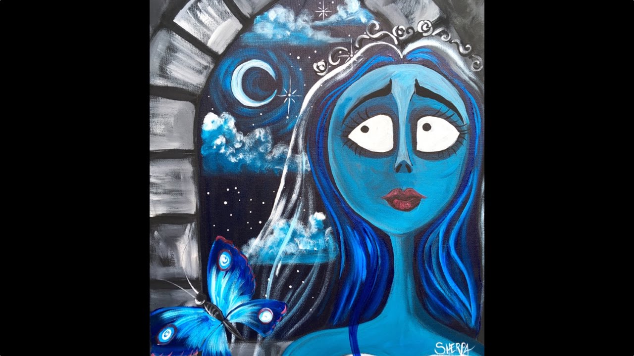 The Corpse Bride Step by Step Acrylic Painting on Canvas for Beginners | TheArtSherpa