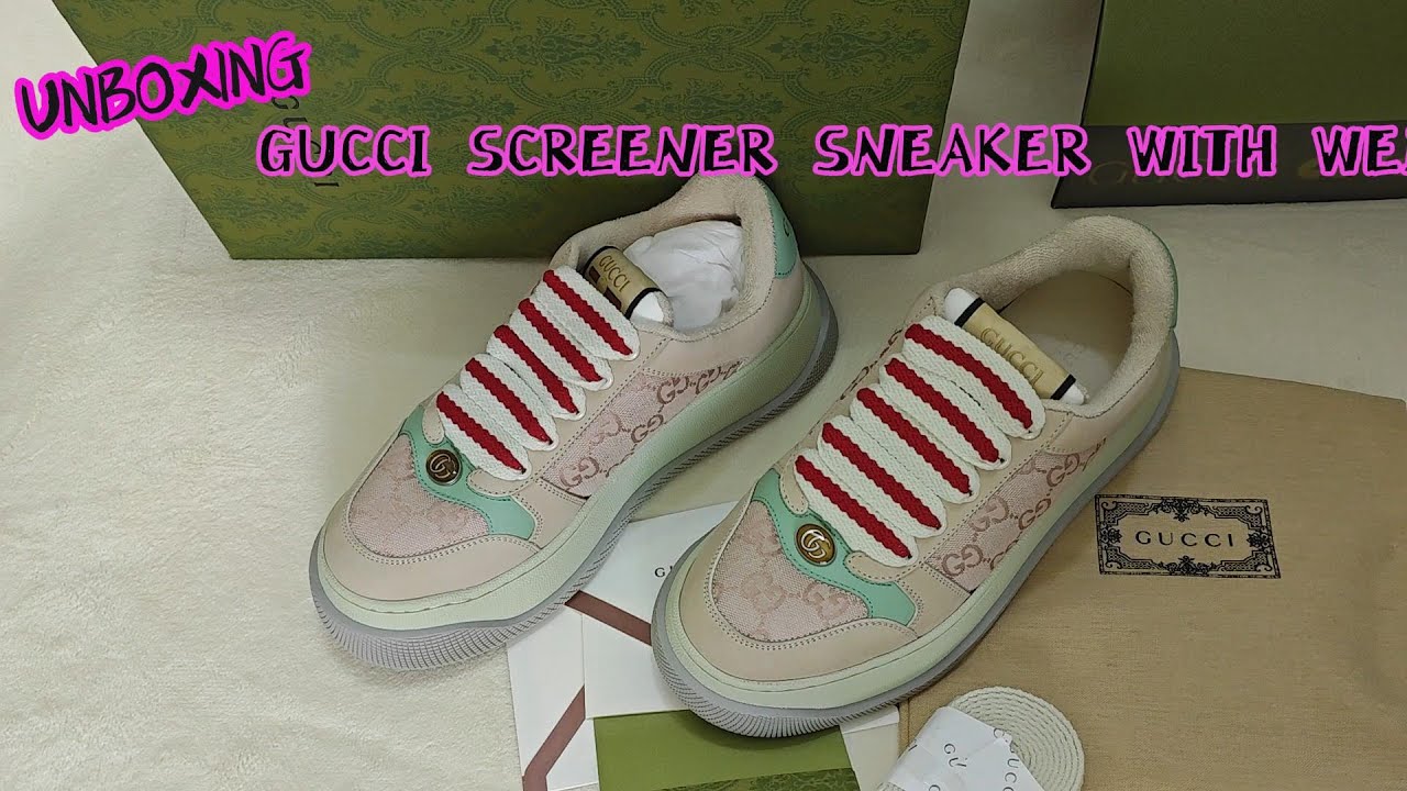 UNBOXING GUCCI SCREENER SNEAKER WITH WEB 2025-BEST SELLING CLASSIC LUXURY SHOES