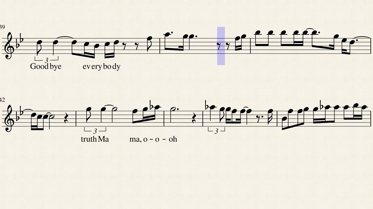 Bohemian Rhapsody (Queen) Backing track with Sheet Music