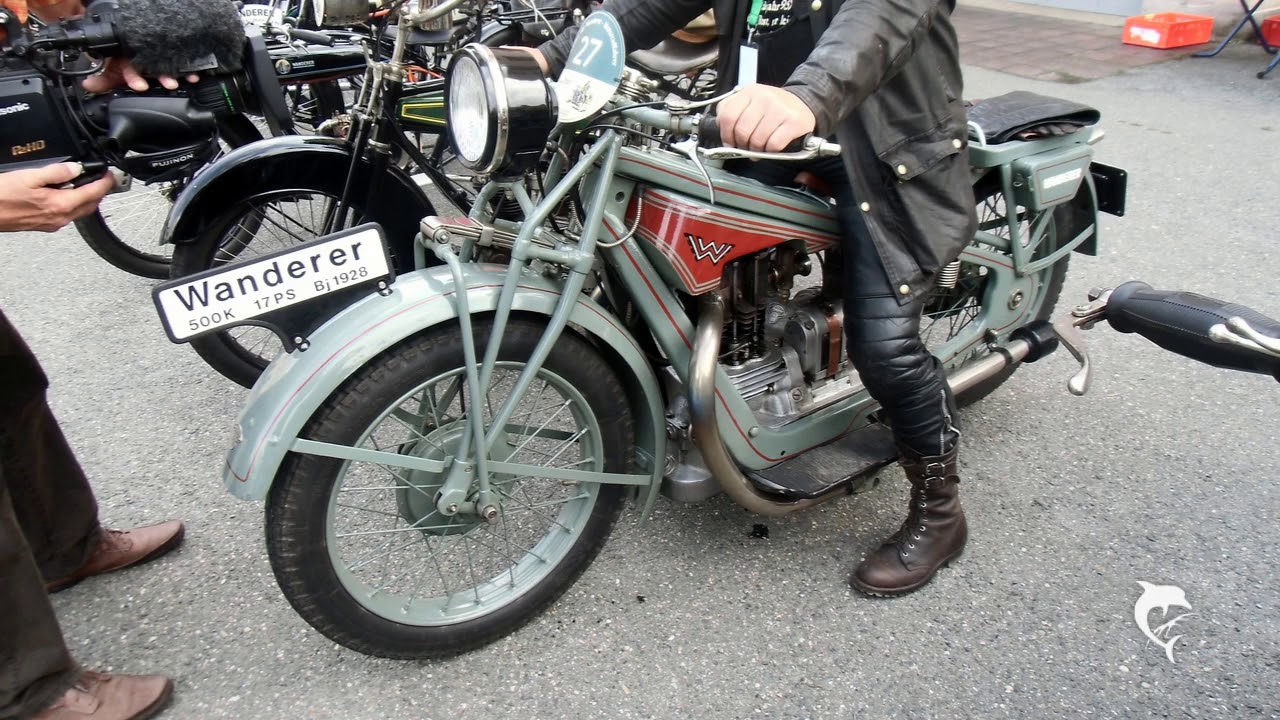 Oldtimertreffen, Wanderer Motorräder am Fahrzeugmuseum Chemnitz