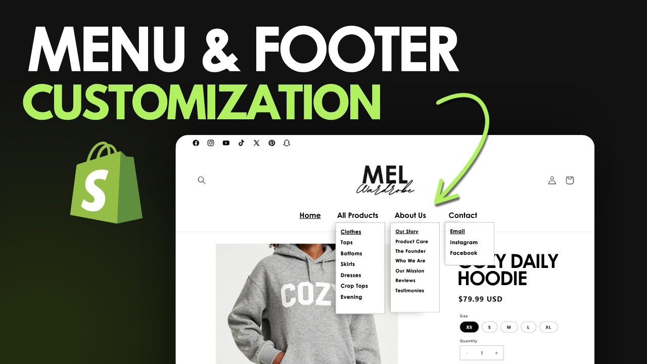 Shopify Menu Customization & Footer Menu Tutorial