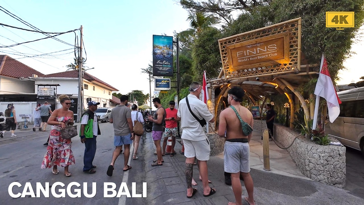 4K Berawa Canggu Sunset Walk | Walking Tour Berawa Street to the Beach Canggu Bali Today 2026