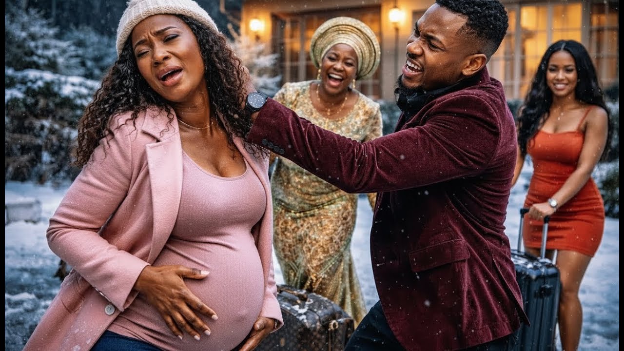 Arrogant Husband Slaps Pregnant Wife At Dinner & Kicks Her Into Snow