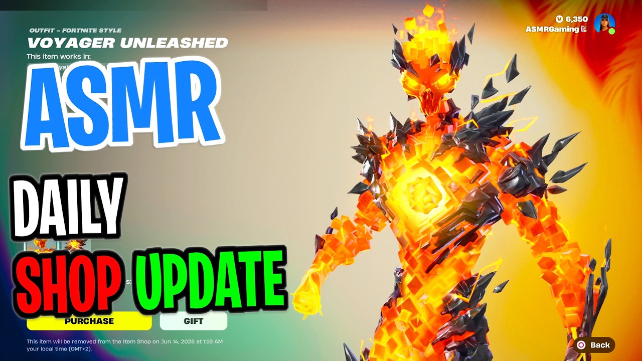 ASMR Fortnite Shop NEW Voyager Unleashed Skin! Daily Update Today 🎮🎧 Whispering 😴💤