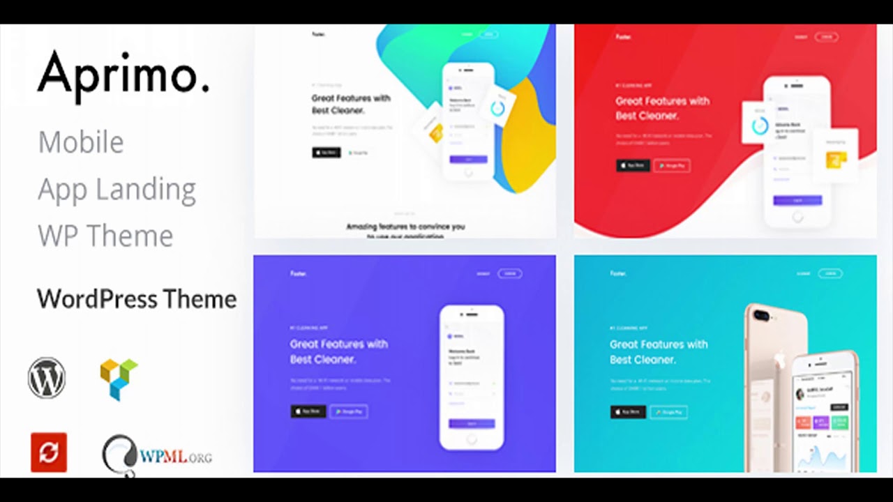 Aprimo - Mobile & App Landing WordPress Theme | Themeforest Website Templates and Themes