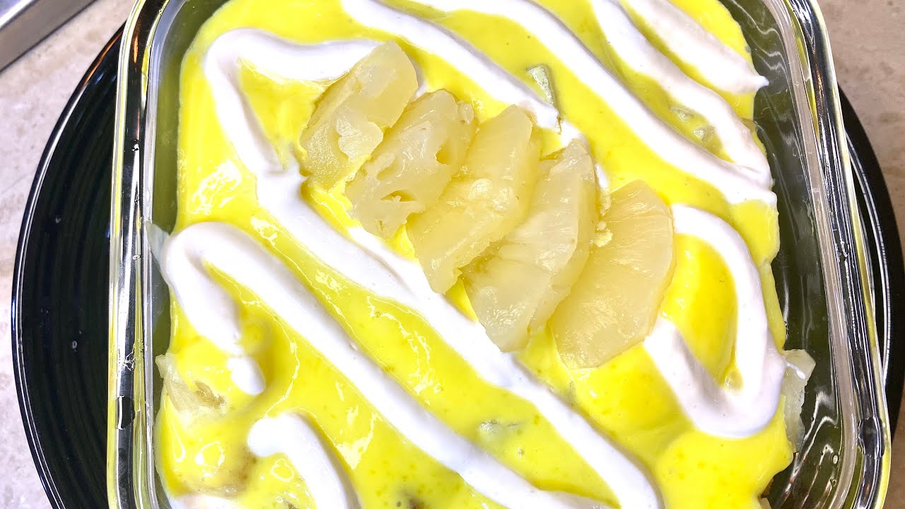 QUICK NO COOK PINEAPPLE DELIGHT | PINEAPPLE NO COOK DESSERT #pineappledelight #foodstationbydrsara