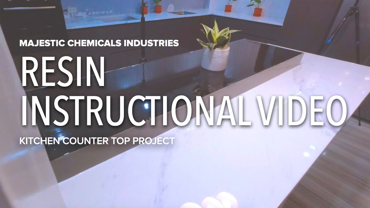 Full INSTRUCTIONAL VIDEO Counter top Epoxy Black and White Carrara Inspired Design