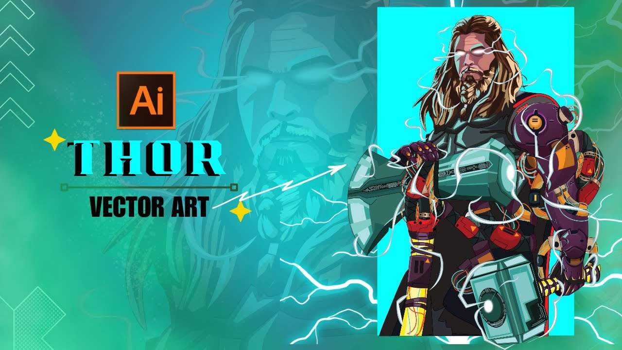 Thor||  Cyborg Thor|| Thor Vector Art|| Speed Art|| Sarviverse
