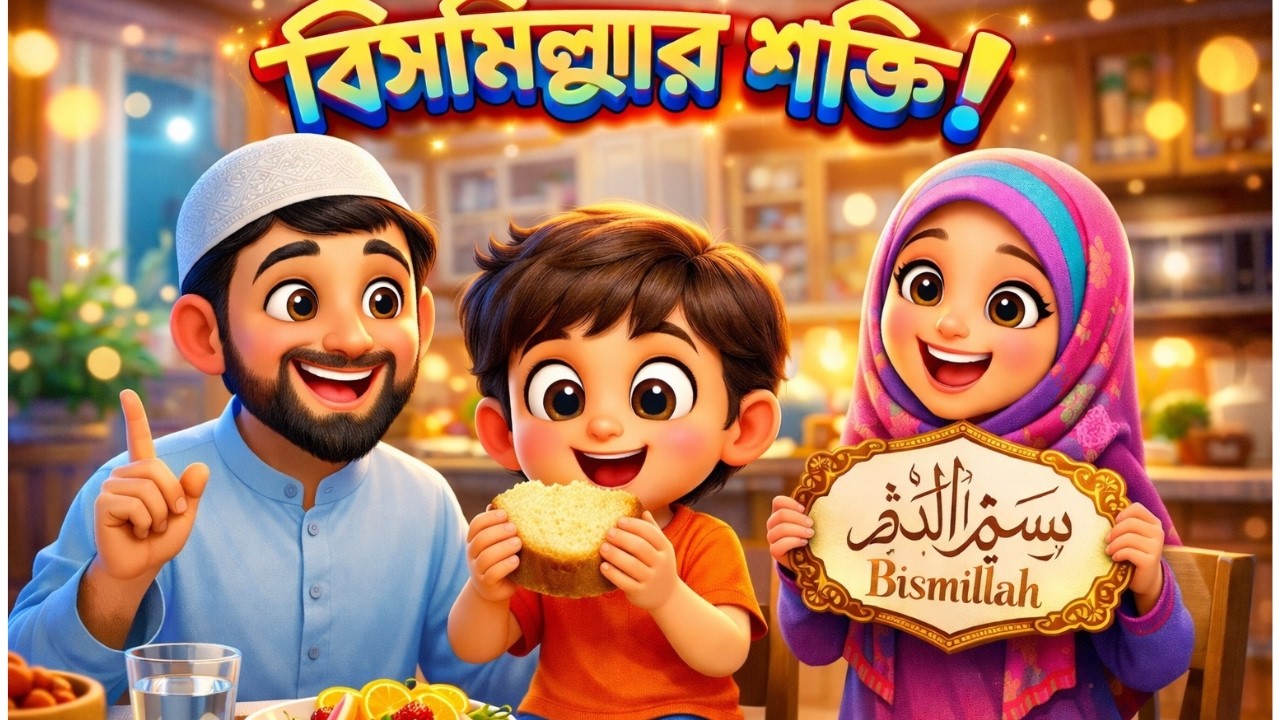 বিসমিল্লাহর শক্তি   ফারহানের নতুন শিক্ষা  3D Islamic Cartoon for Kids
