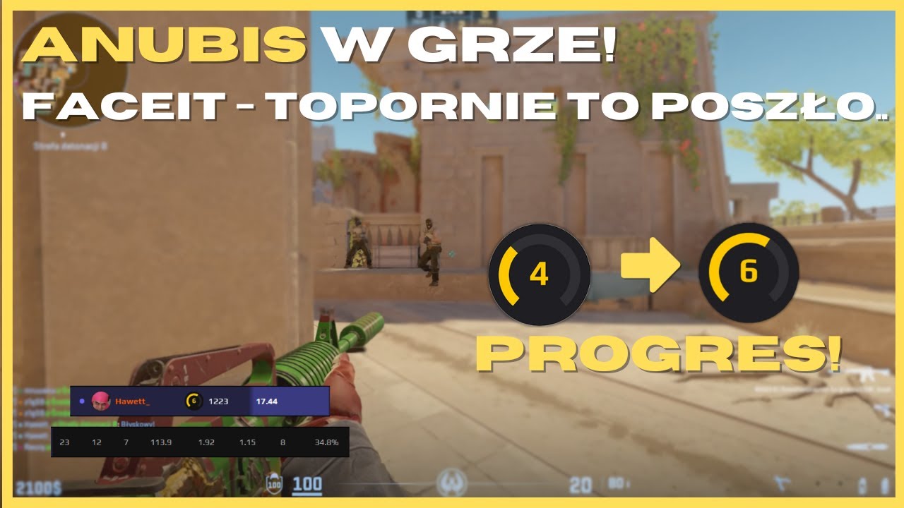 Anubis wrócił do gry! 6 lvl Faceit wbity; topornie to poszło.. | Counter-Strike 2 PL