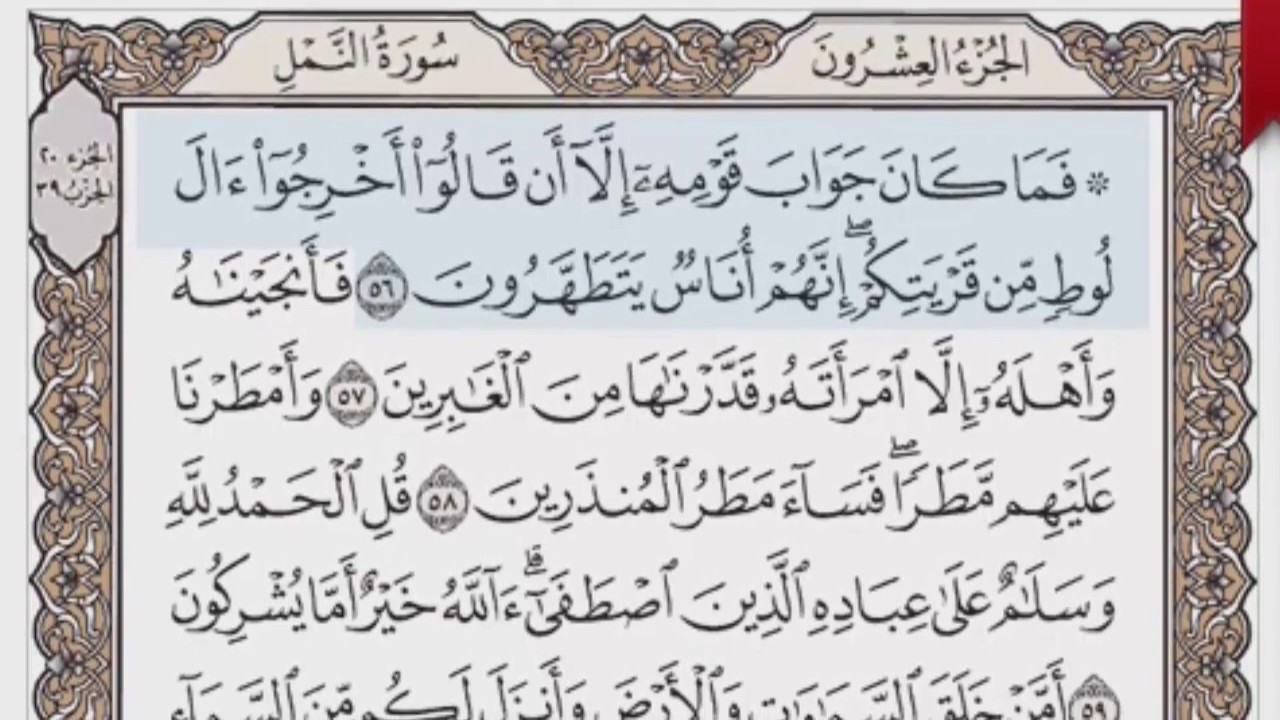 القرآن الكريم بالصفحات صوت وصورة ص/ 382 الشيخ محمود خليل الحصري بمد المنفصل