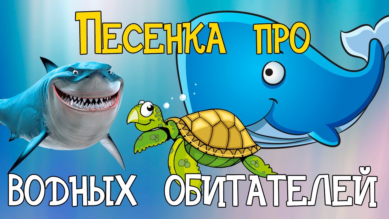 Песенка про подводный мир! Кит, Акула, Крокодил, Черепаха, Краб!