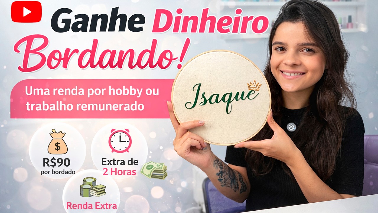 Como Ganhar Dinheiro com Bordado Livre | Aula Completa para Iniciantes! #rendaextra #artesanato