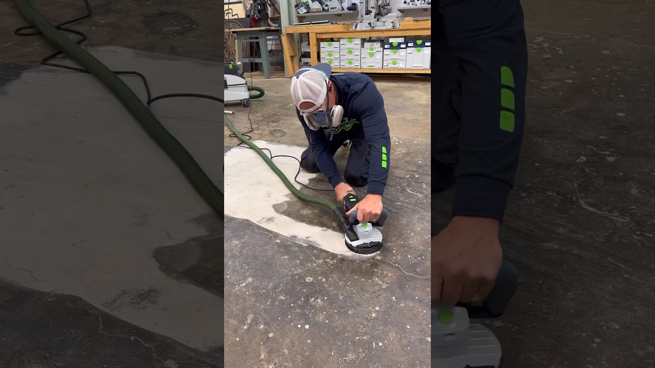 Using the Festool RG 130 to clean up the shop floor #woodwork #tools #festool #maker #work