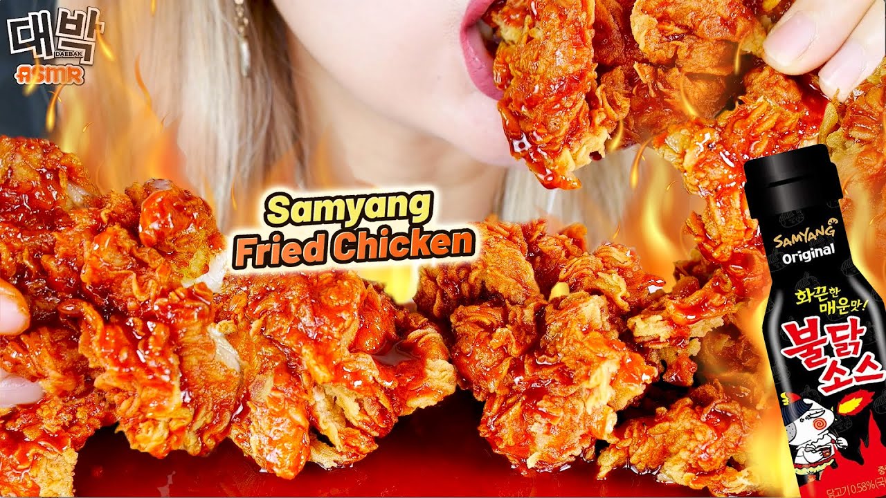REQUEST#62: ASMR 🍗🔥AYAM CRISPY MANDI SAOS SAMYANG PEDAS | SPICY SAMYANG BULDAK FRIED CHICKEN🧨