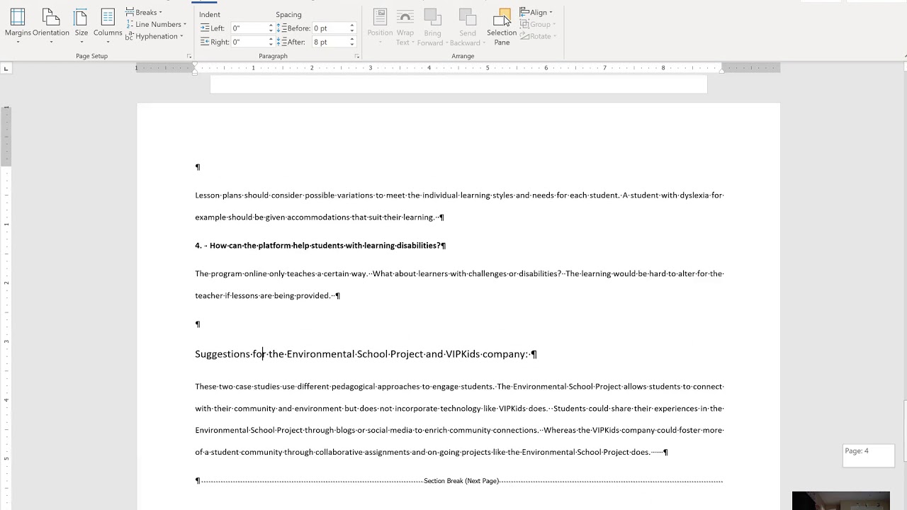 Microsoft Word 2019 Certification Test Review Part 4