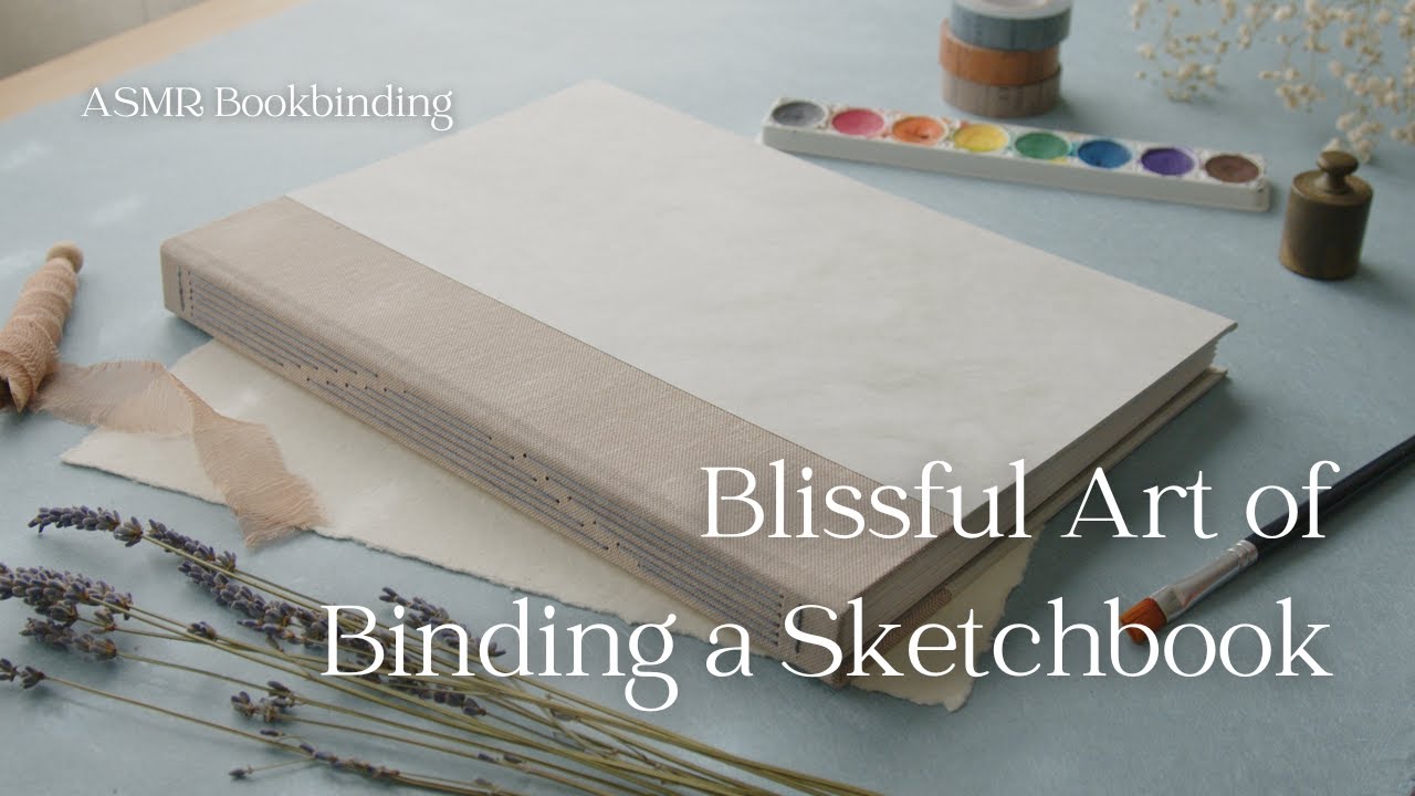 Handcrafting a Large Sketchbook for Painting ⟡ Calming ASMR Bookbinding