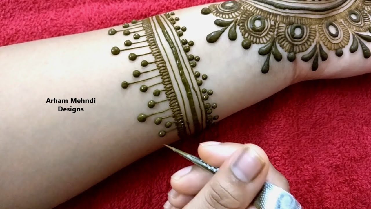 EID/Rakhi 2019 Special Easy Stylish Jewellry Mehndi Design for Front Hand || Arham Mehndi Designs