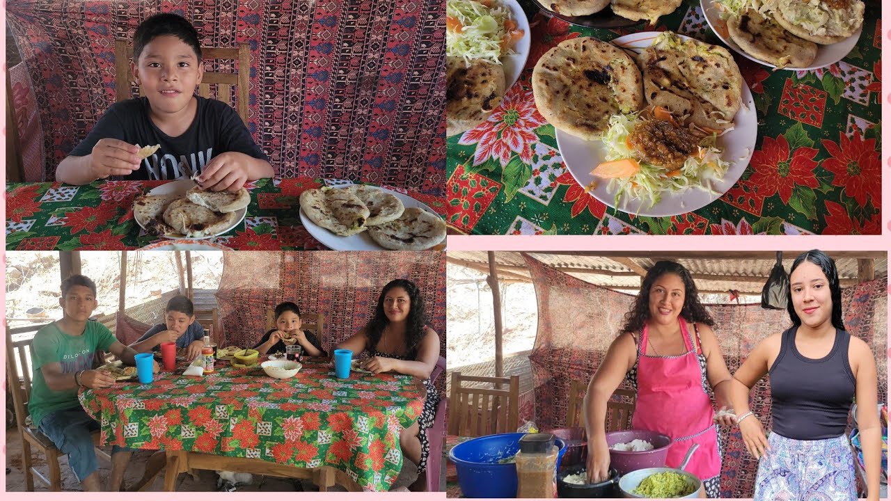 DISFRUTANDO  DE LAS RICAS PUPUSAS DE AYOTE CON QUESO  