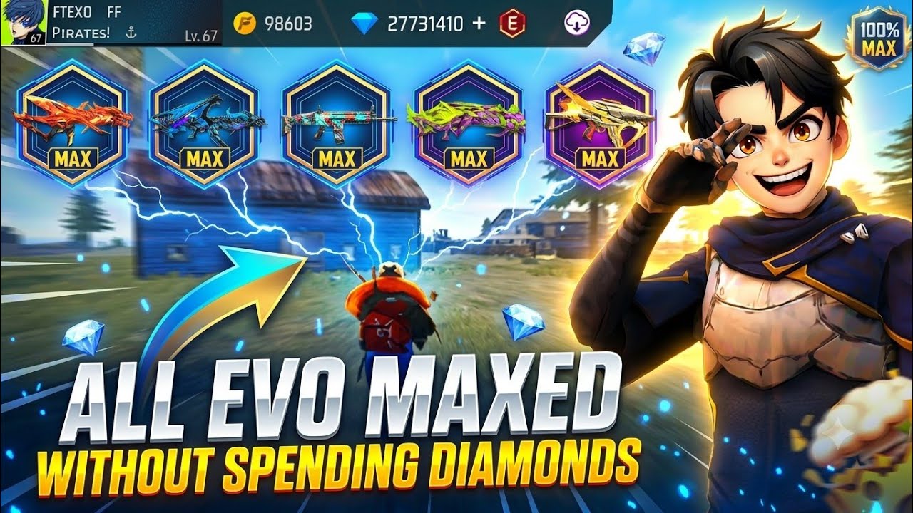 Finally🥳 Max My All Evo Gun's 🔫 Just only 1rs💲| by playing Solo Tournament | Ep-4 ~ ftexo