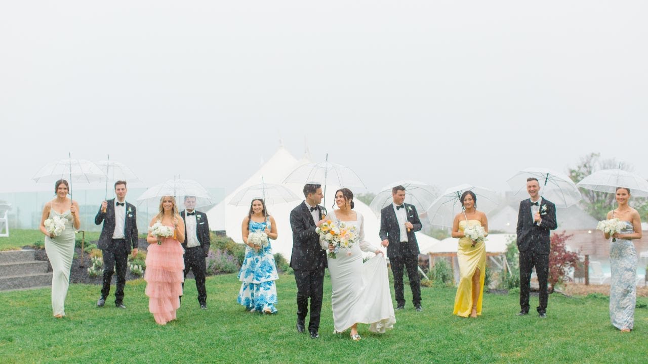 Carly & Dan | Floral Filled Coastal Wedding at Viewpoint in York, Maine with Rain