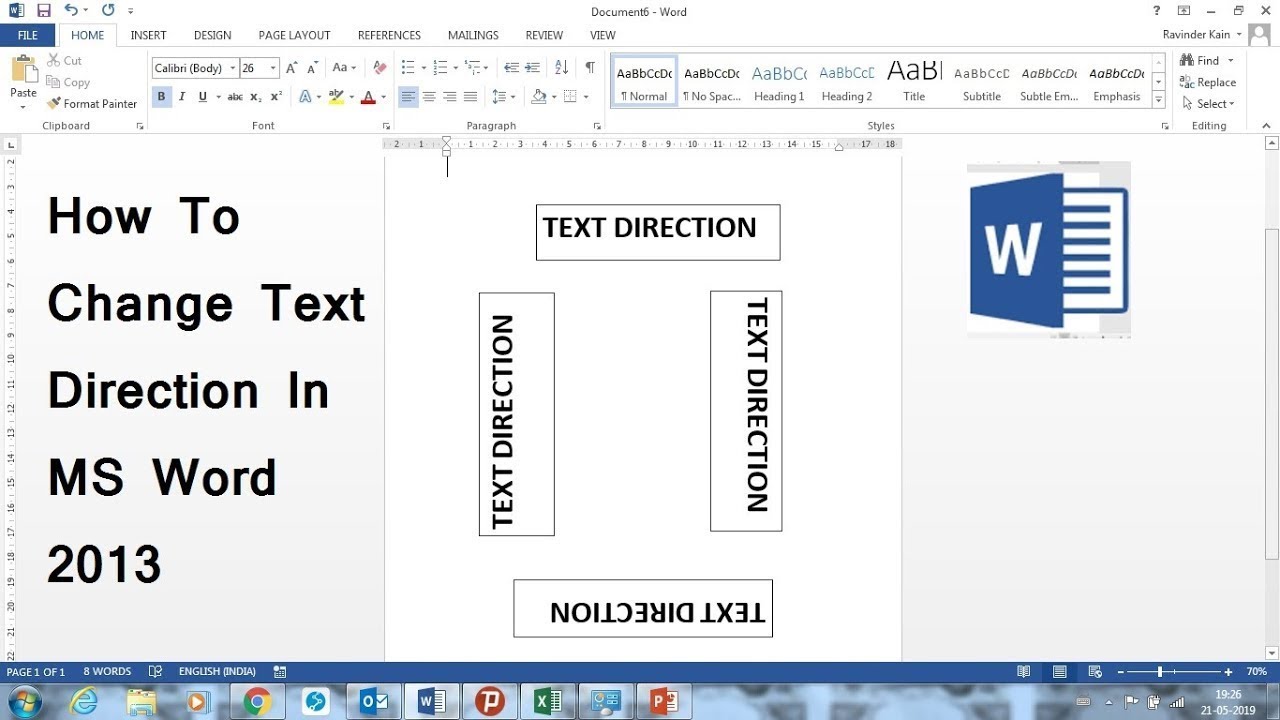 Text Direction in ms word
