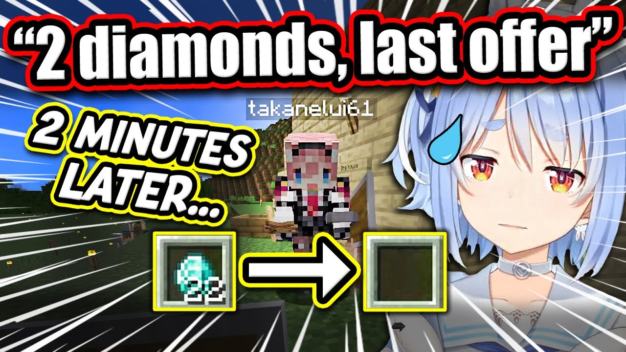 Pekora Tried To Bargain With Lui, Lost All Her Diamonds - New Holoserver Minecraft【ENG Sub Hololive】