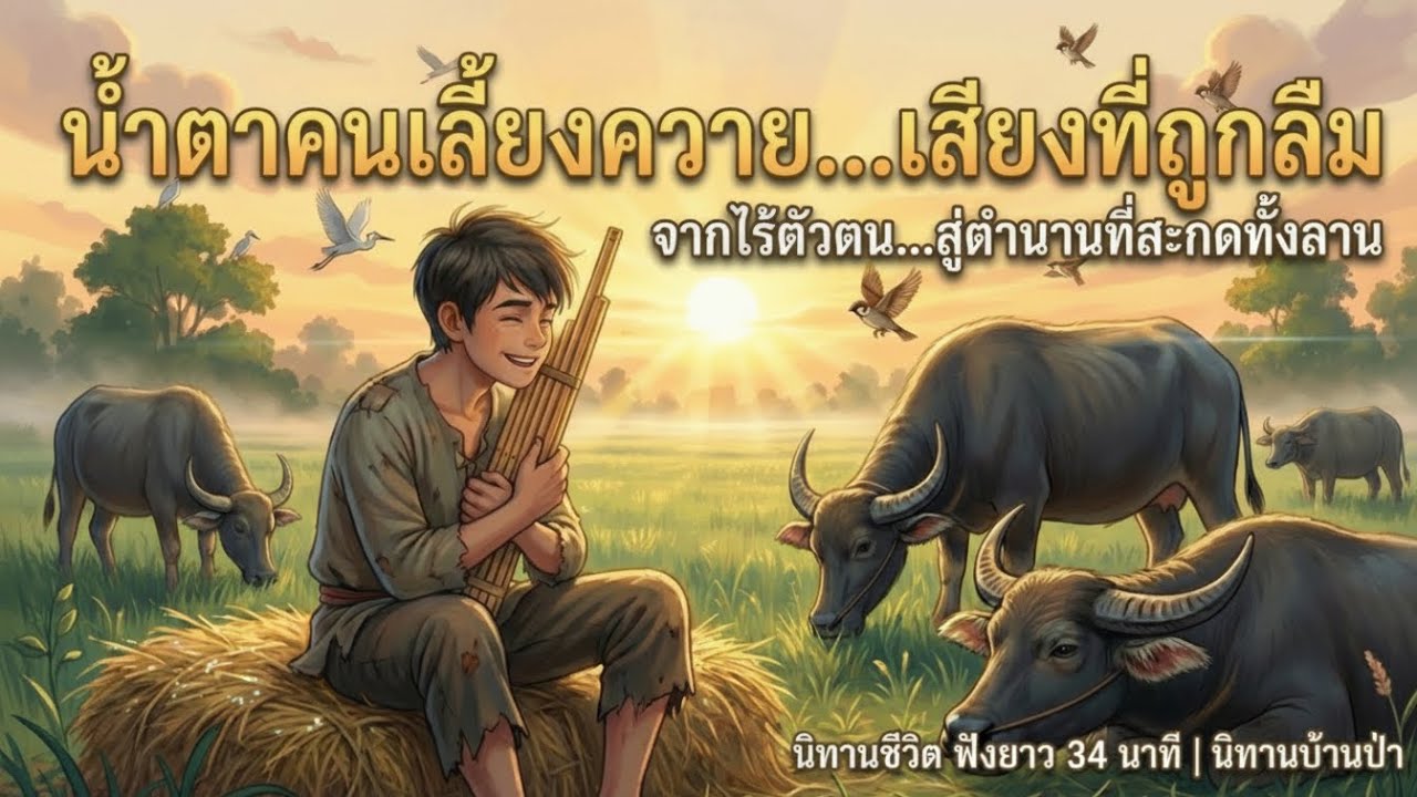 คนเลี้ยงควายกับเสียงแคนที่ไม่มีใครอยากฟัง | นิทานชีวิต ฟังยาว 34 นาที | นิทานบ้านป่า