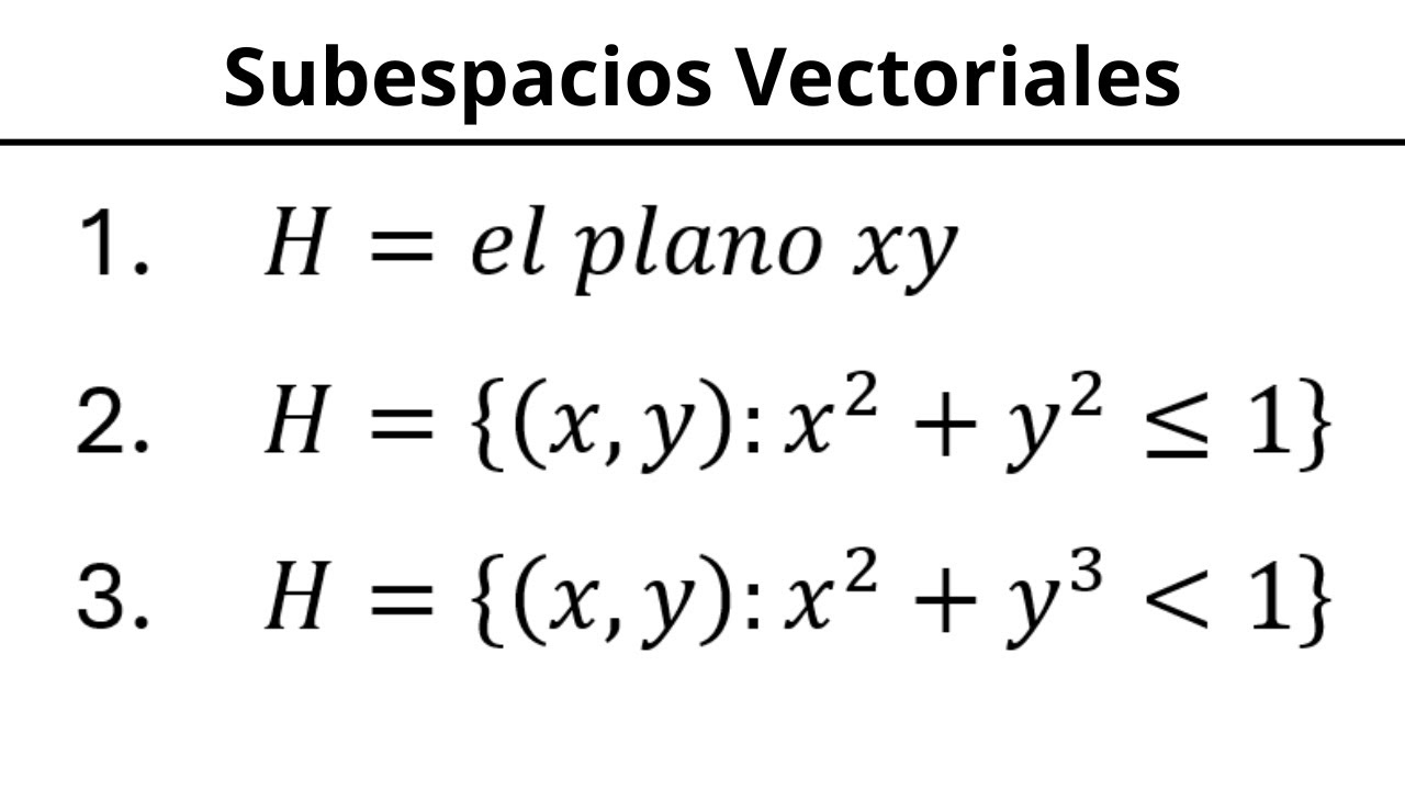 📐 ¿Son Subespacios Vectoriales? | Ejercicios Resueltos | Solucionario Álgebra Lineal (Grossman)