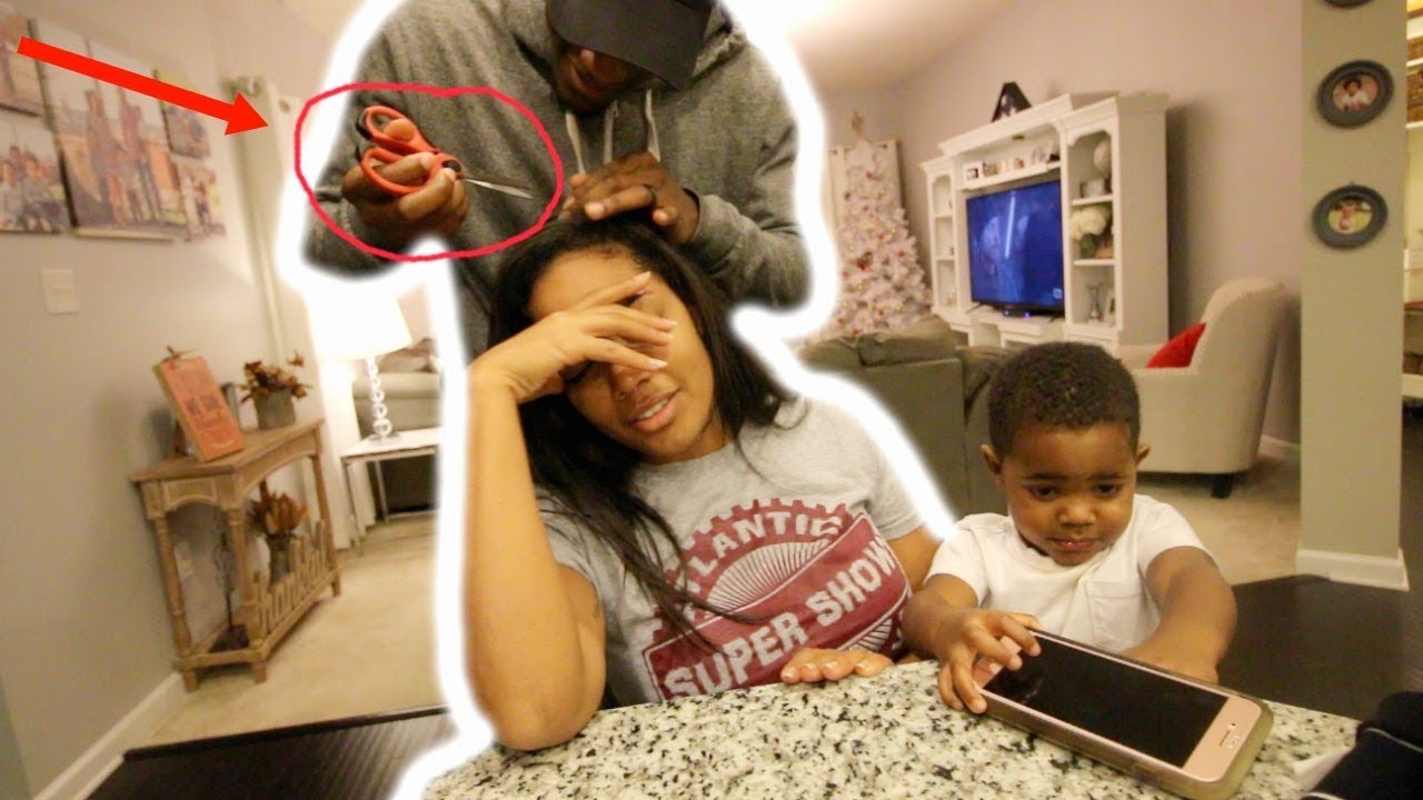 HUSBAND CUTS WIFES HAIR!!