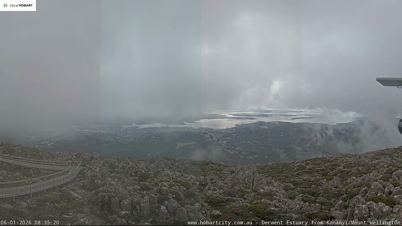 Hobart 🇦🇺 Mountain View Time Lapse ☁️ (Kunanyi / Mount Wellington) - January 6 2026