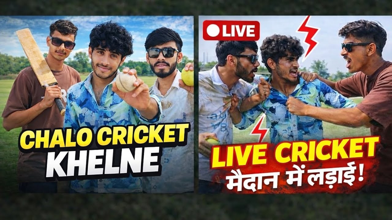 चलो क्रिकेट खेलने चलते हैं ग्राउंड में हुई लाइव 🔴 लड़ाई
