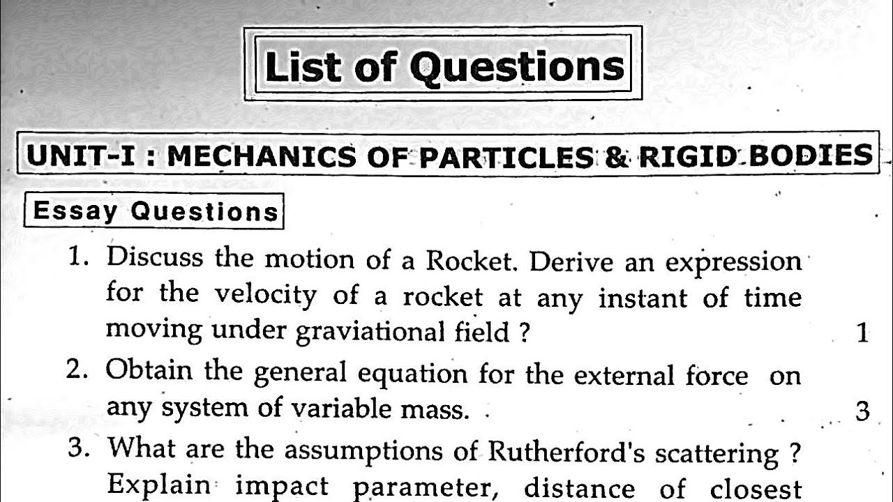 2021 Degree sem 1 PHYSICS IMPORTANT QUESTIONS TO LEARN for all colleges @homelyclasses