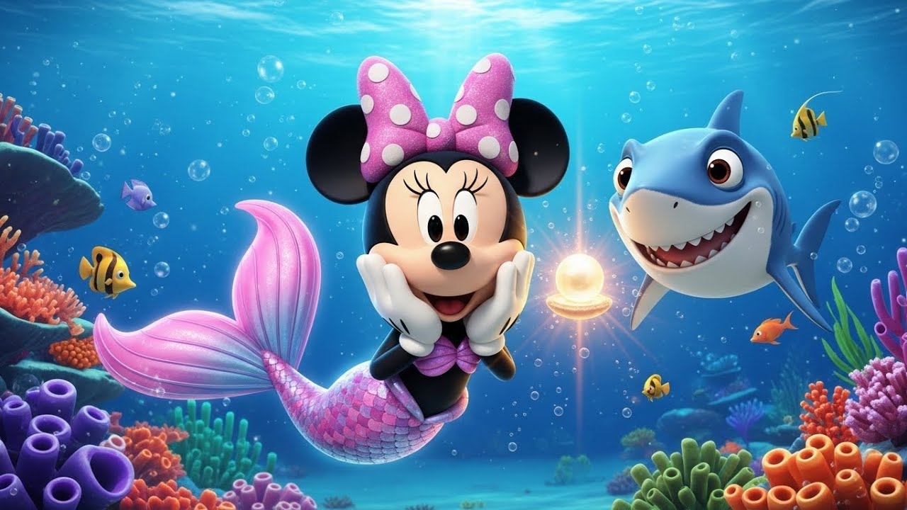 Minnie Mouse Becomes a Mermaid! 🧜&zwj;♀️🌊 | Underwater Shark Adventure 3D Cartoon for Kids
