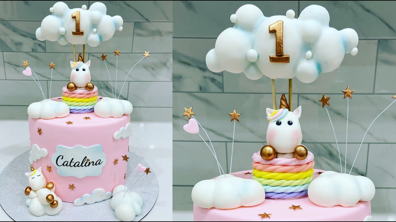 How to make a fondant hot air balloon unicorn cake | Cake decorating tutorials | Sugarella Sweets