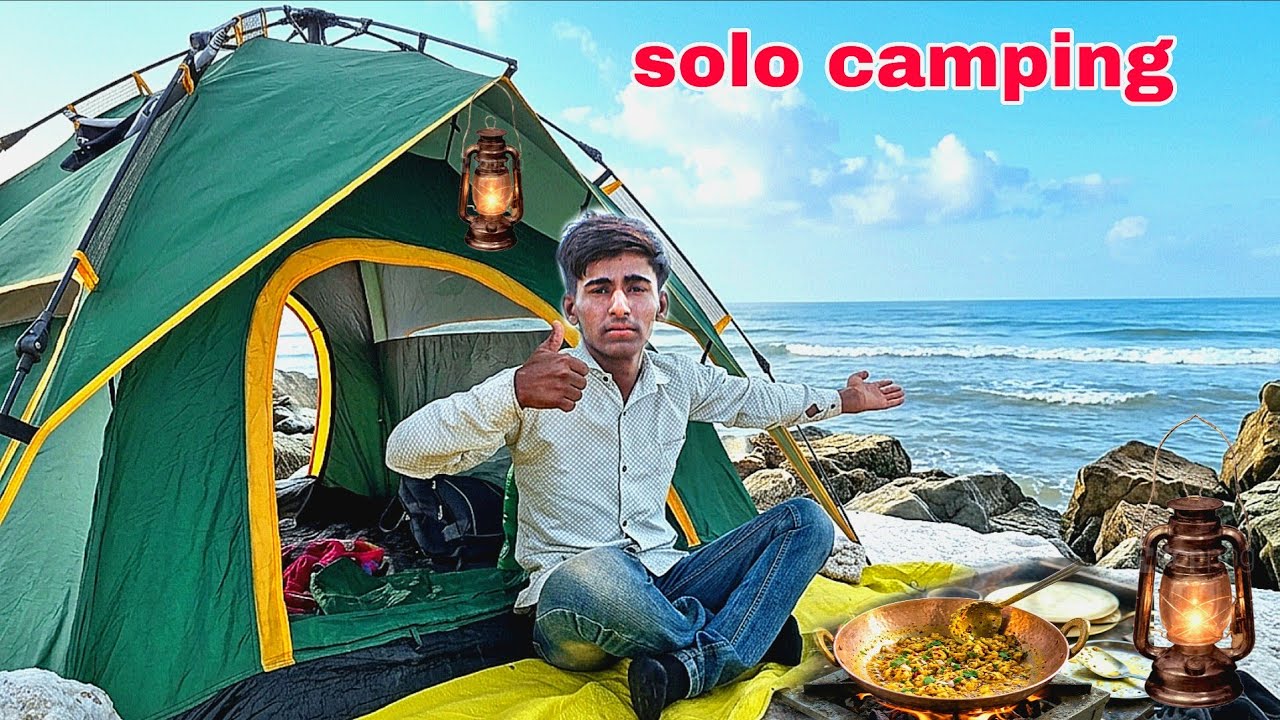 Solo night camping on island | camping in india | camping video | village gavala 