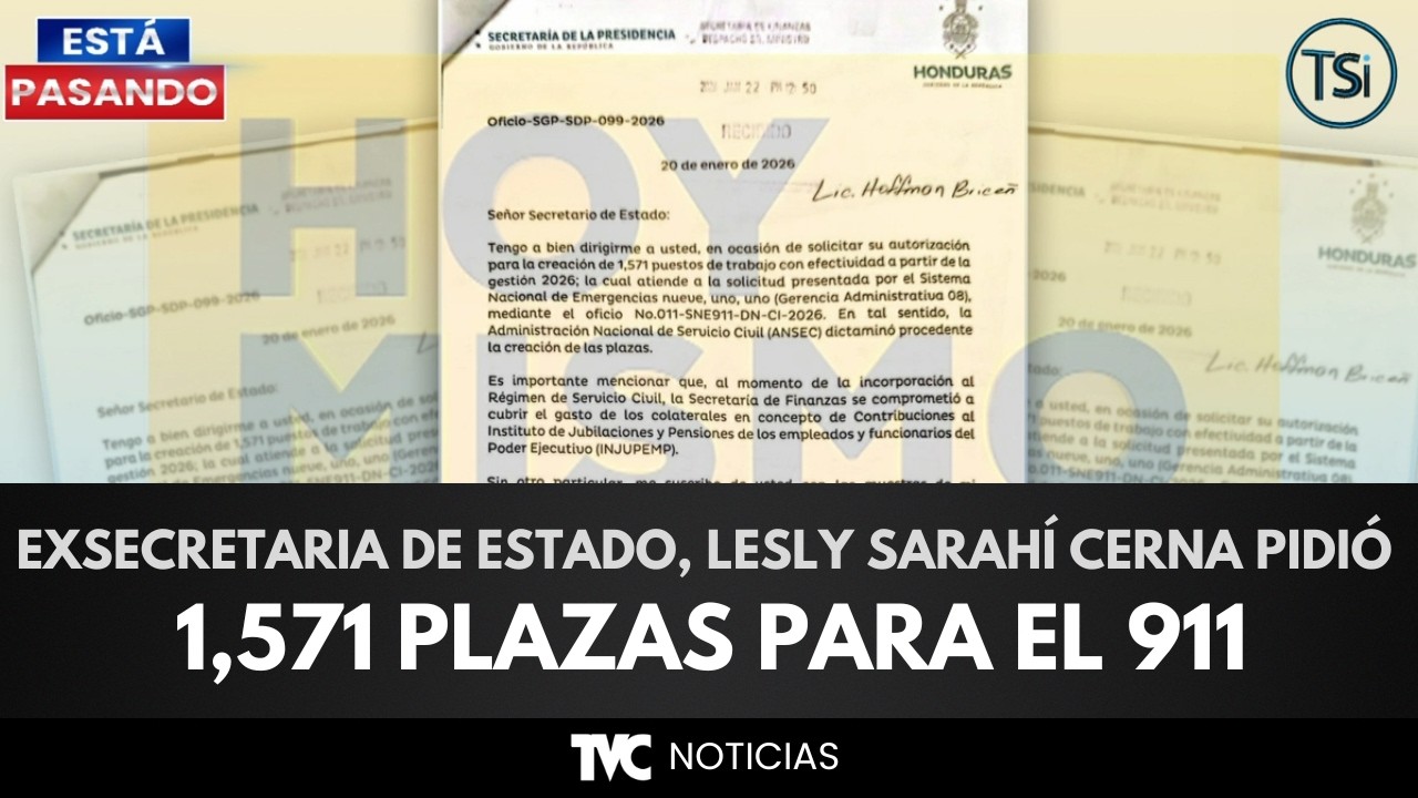 Exsecretaria de Estado, Lesly Sarahí Cerna pidió a la la creación de 1,571 plazas para el 911