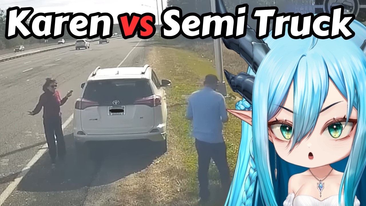 KAREN THOUGHT SHE COULD BULLY A SEMI-TRUCK | Dashcam Lessons React