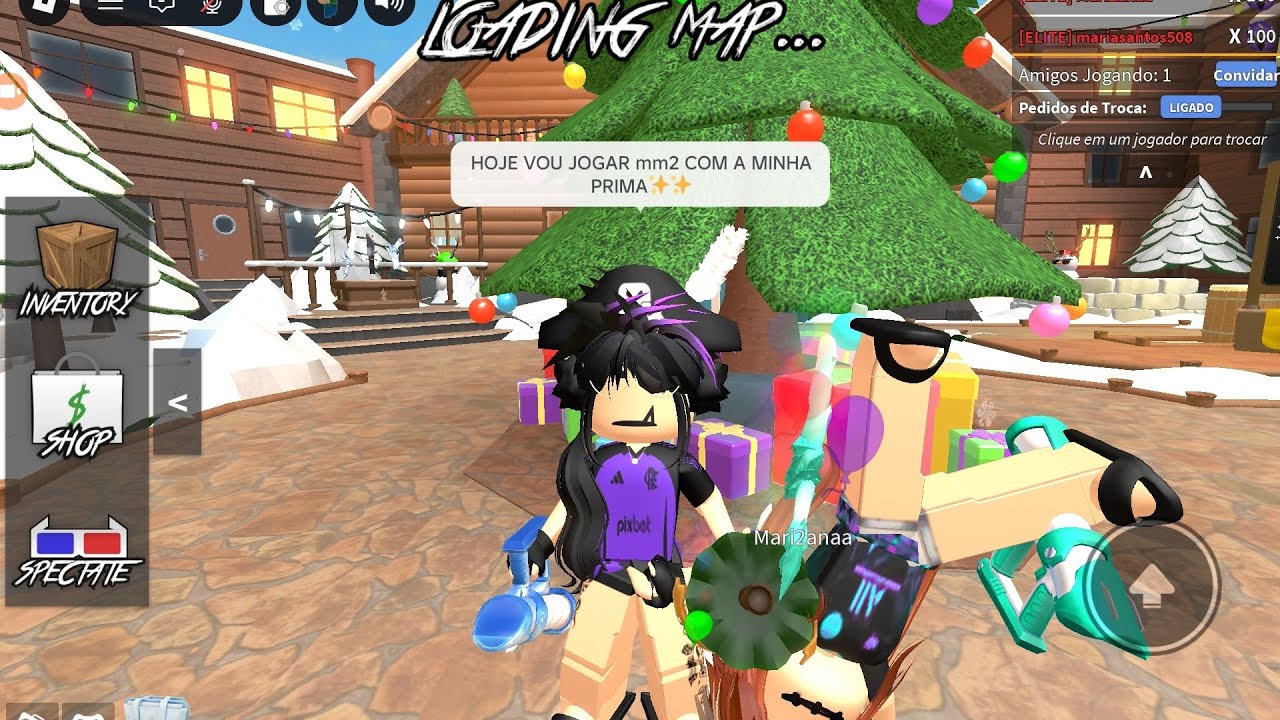 JOGANDO mm2  COM A MINHA PRIMA (ignorem quando falo bosta e essas coisas) 😁