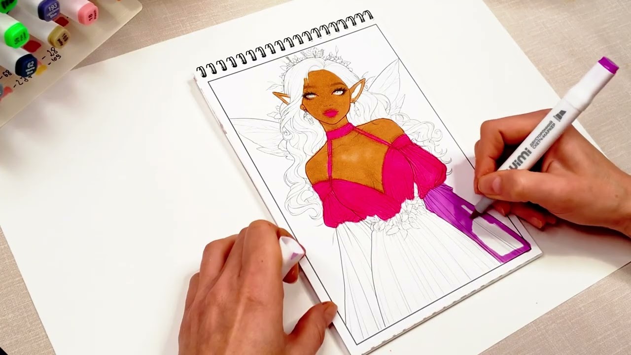 Mythical Elves Marker Coloring Book | Stress relief coloring